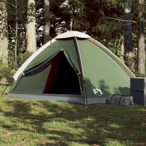 vidaXL Kuppeltelt for camping 4 personer grønn vanntett