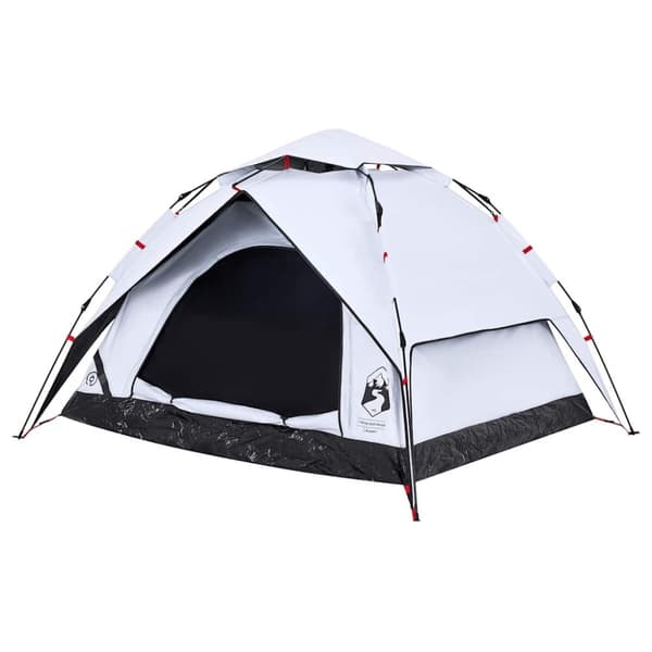 vidaXL 3-personers campingtelt kuppel quick-release mørklægning hvid