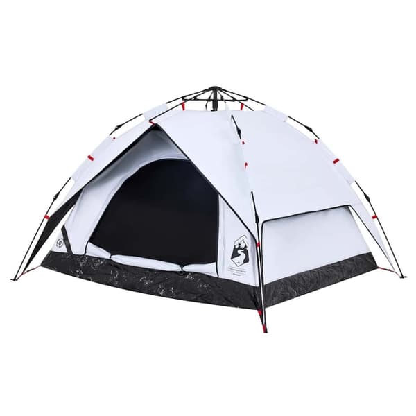 vidaXL 3-personers campingtelt kuppel quick-release mørklægning hvid