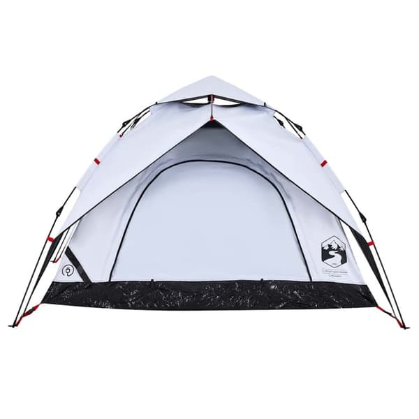 vidaXL 3-personers campingtelt kuppel quick-release mørklægning hvid