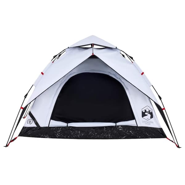 vidaXL 3-personers campingtelt kuppel quick-release mørklægning hvid