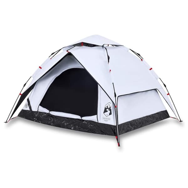 vidaXL 3-personers campingtelt kuppel quick-release mørklægning hvid