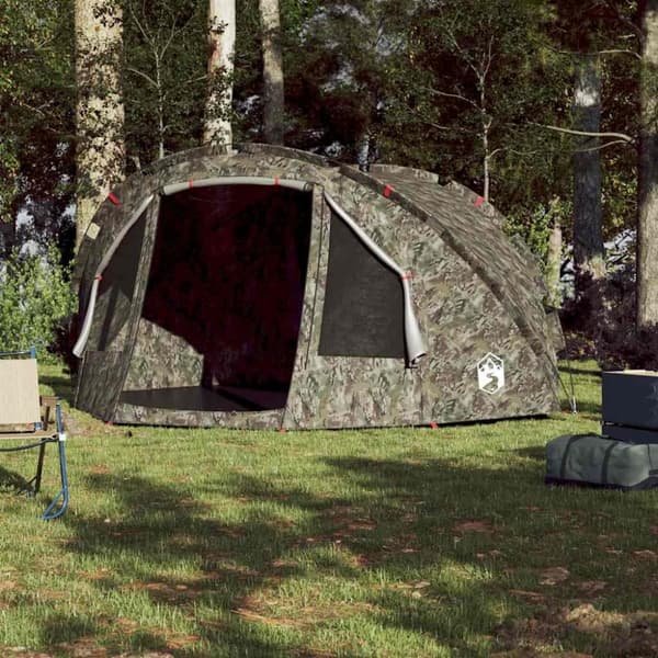 vidaXL 4-personers fisketelt vandtæt camouflage
