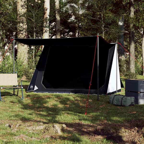 vidaXL Campingtält 6 personer vit mörkläggningstyg vattentätt