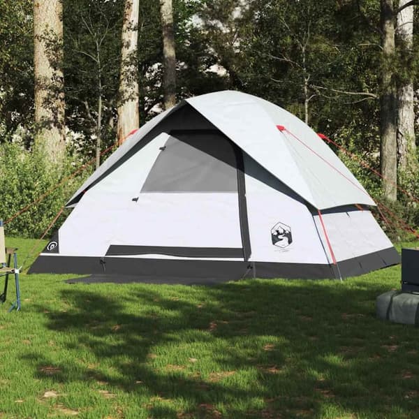 vidaXL 6-personers campingtelt vandtæt mørklægningsstof hvid