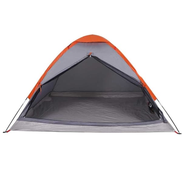 vidaXL Kuppeltelt for camping 2 personer grå og oransje vanntett