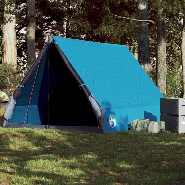 vidaXL 2-personers campingtelt A-stel vandtæt blå