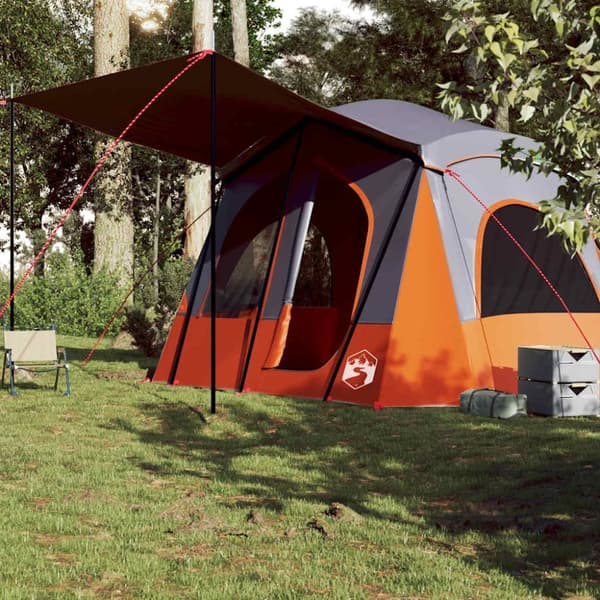 vidaXL Campingtält 5 personer grå vattentätt