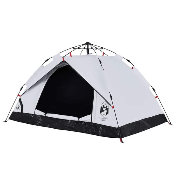 vidaXL 3-personers campingtelt kuppel quick-release mørklægning hvid