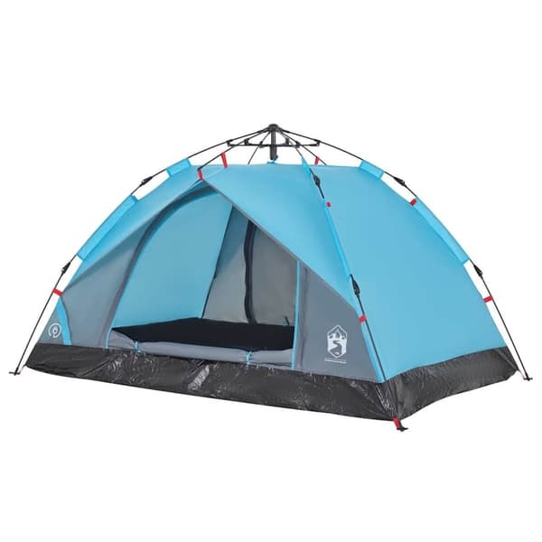 vidaXL Campingtelt 3 personer blå hurtigutløser