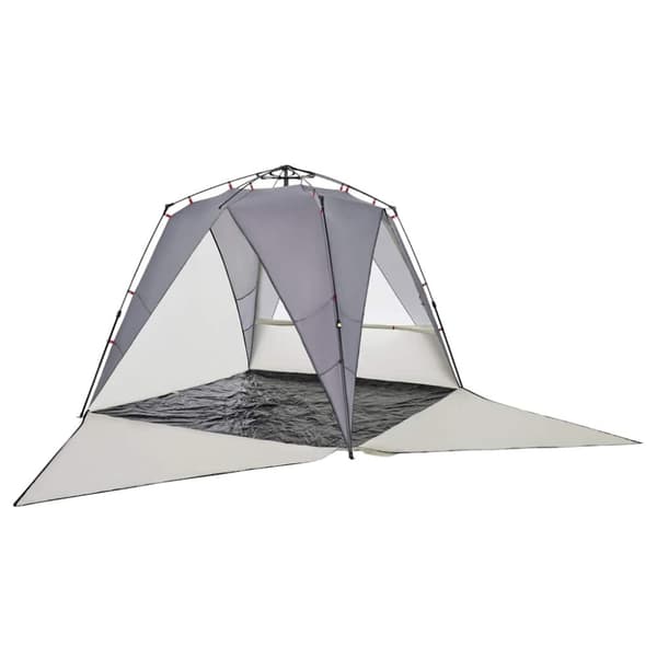 vidaXL 4-personers campingtelt vandtæt quick-release grå