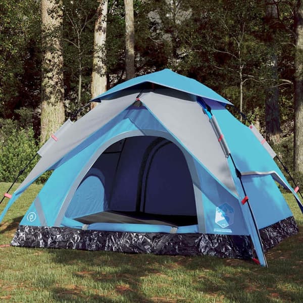 vidaXL 4-personers campingtelt quick-release blå