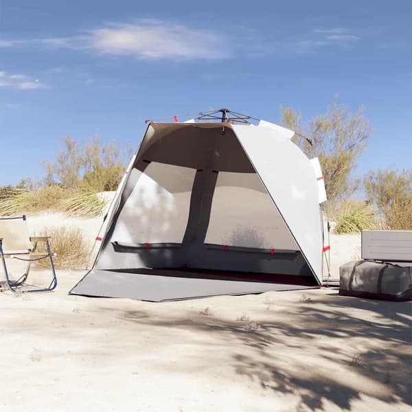 vidaXL 3-personers campingtelt vandtæt quick-release grå