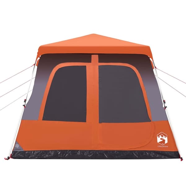 vidaXL Kuppeltelt for camping 8 personer grå og oransje hurtigutløser