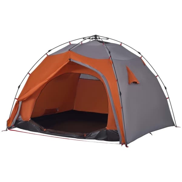 vidaXL Campingtelt 3 personer grå og oransje hurtigutløser