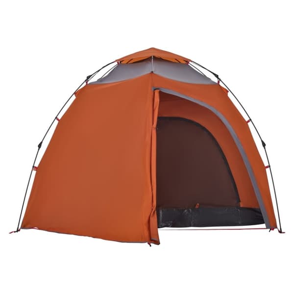 vidaXL Campingtelt 3 personer grå og oransje hurtigutløser