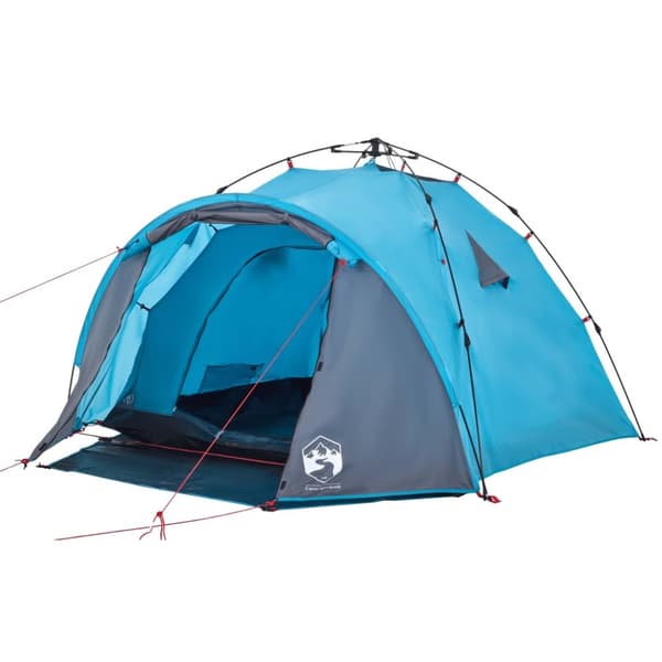 vidaXL 3-personers campingtelt kuppel quick-release blå