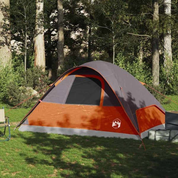 vidaXL Kuppeltelt for camping 6 personer oransje vanntett