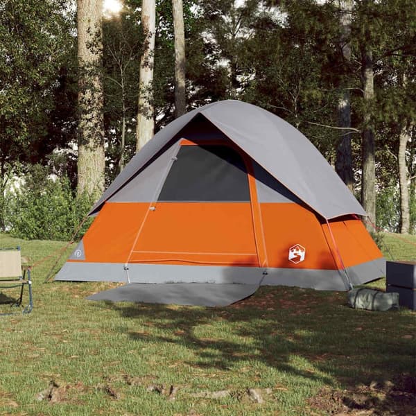 vidaXL Kuppeltelt for camping 3 personer oransje vanntett
