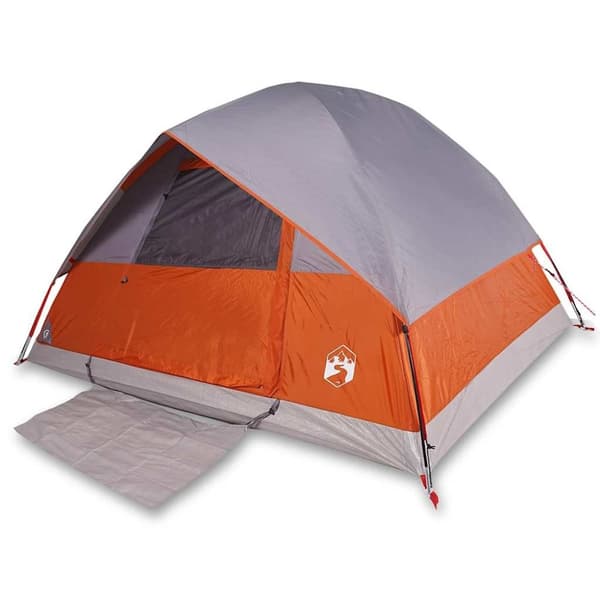 vidaXL Kuppeltelt for camping 3 personer oransje vanntett