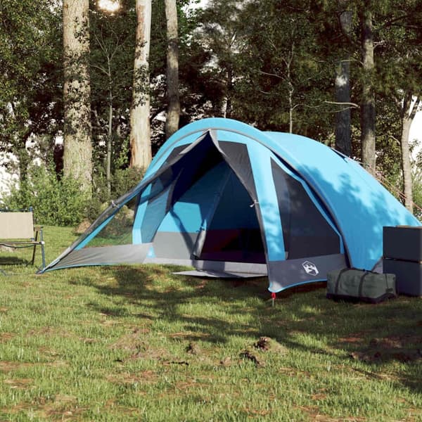 vidaXL Campingtält 4 personer blå vattentätt