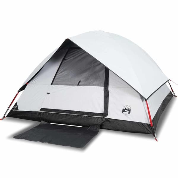 vidaXL 4-personers campingtelt vandtæt mørklægningsstof hvid