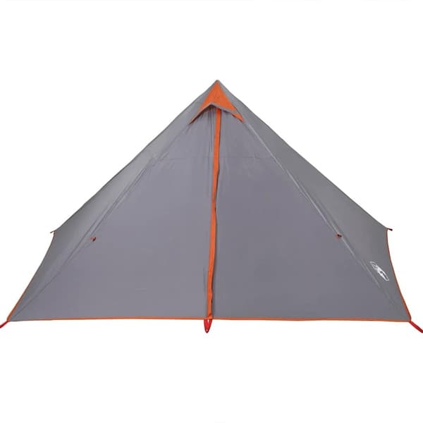 vidaXL Familietelt tipi for 7 personer grå og oransje vanntett