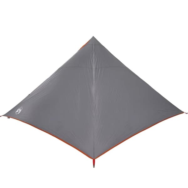 vidaXL Familietelt tipi for 7 personer grå og oransje vanntett