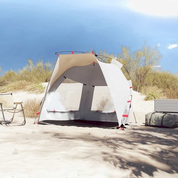 vidaXL 2-personers campingtelt vandtæt quick-release grå