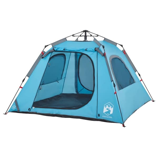 vidaXL Kuppeltelt for camping 4 personer blå hurtigutløser