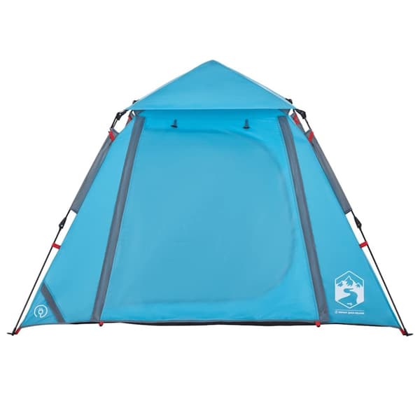 vidaXL Kuppeltelt for camping 4 personer blå hurtigutløser