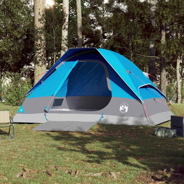 vidaXL Kuppeltelt for camping 4 personer blå vanntett