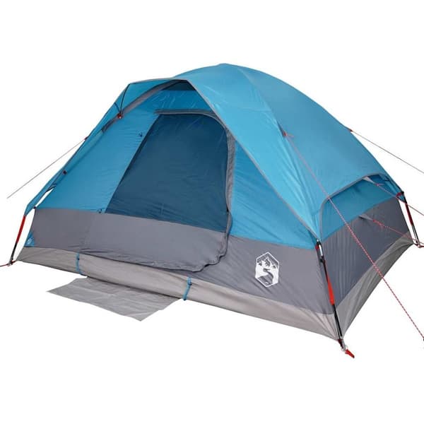vidaXL Kuppeltelt for camping 4 personer blå vanntett
