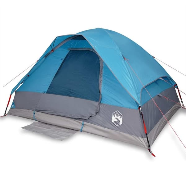 vidaXL Kuppeltelt for camping 4 personer blå vanntett