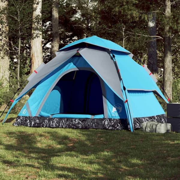 vidaXL 5-personers campingtelt kuppel quick-release blå