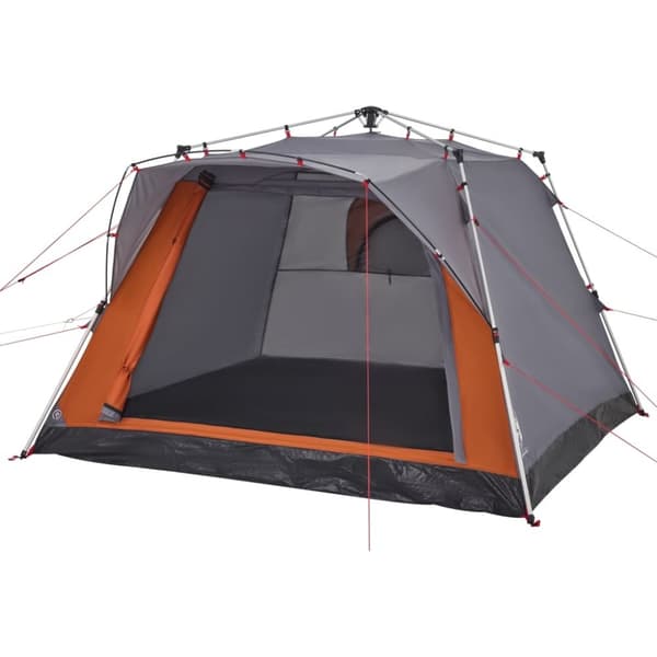 vidaXL Campingtelt 4 personer grå og oransje hurtigutløser