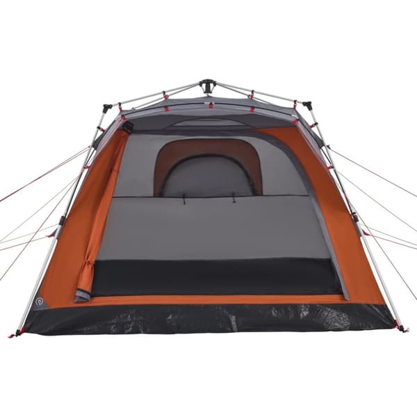 vidaXL Campingtelt 4 personer grå og oransje hurtigutløser