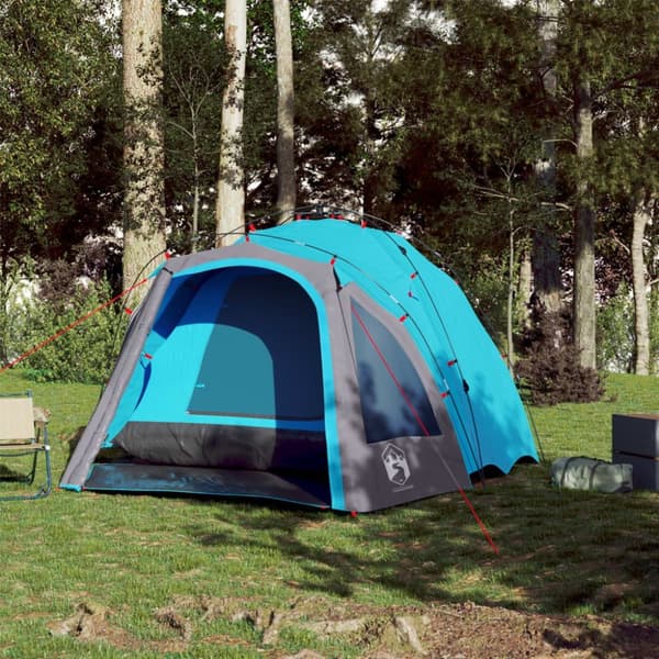 vidaXL 3-personers campingtelt kuppel quick-release blå