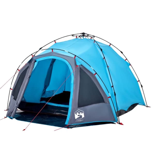 vidaXL 3-personers campingtelt kuppel quick-release blå