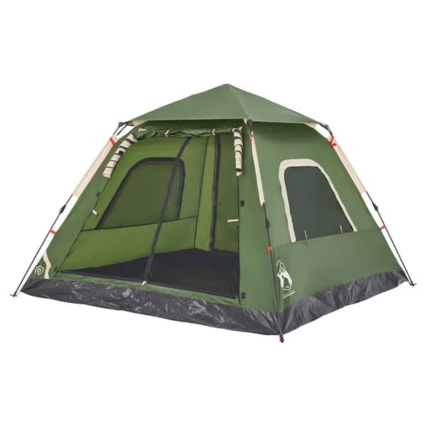 vidaXL 5-personers campingtelt kuppel quick-release grøn