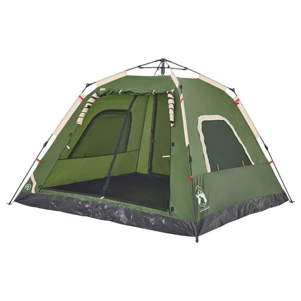 vidaXL Kuppeltelt for camping 5 personer grønn hurtigutløser