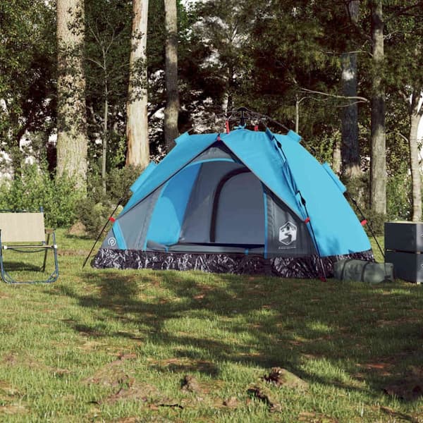 vidaXL 2-personers campingtelt kuppel quick-release blå