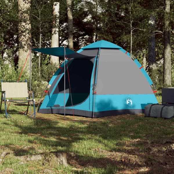 vidaXL 4-personers campingtelt quick-release blå