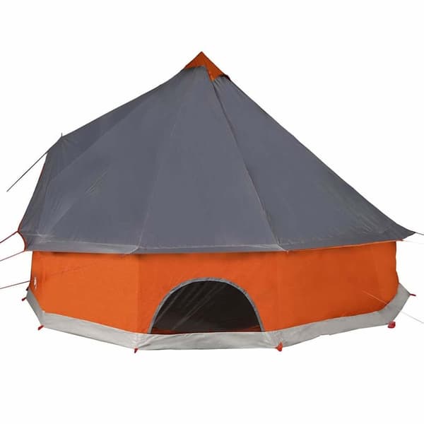 vidaXL Familjetält tipi 12 person grå och orange vattentätt