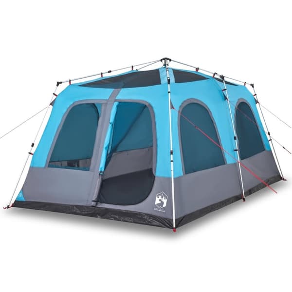 vidaXL Familietelt for camping 8 personer blå hurtigutløser