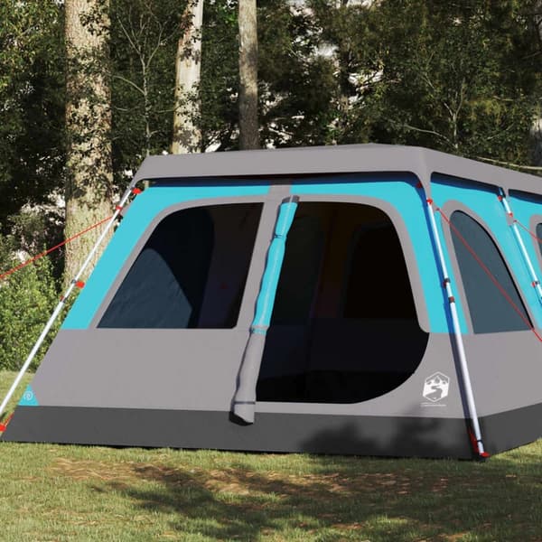vidaXL Familietelt for camping 8 personer blå hurtigutløser