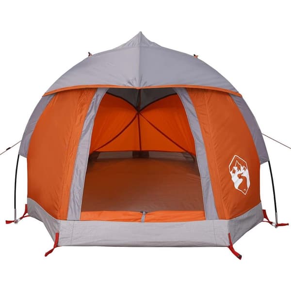 vidaXL Campingtelt 1 person grå og oransje vanntett