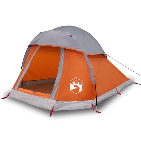 vidaXL Campingtelt 1 person grå og oransje vanntett