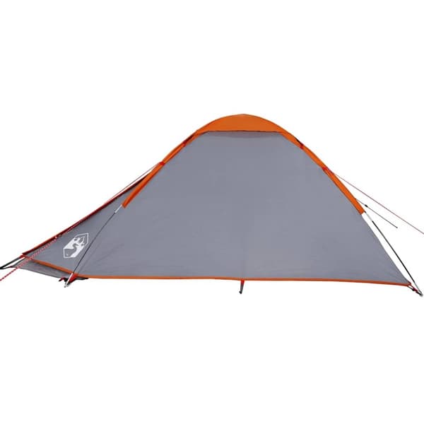 vidaXL 4-personers campingtelt vandtæt grå og orange