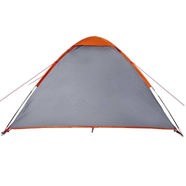 vidaXL 4-personers campingtelt vandtæt grå og orange